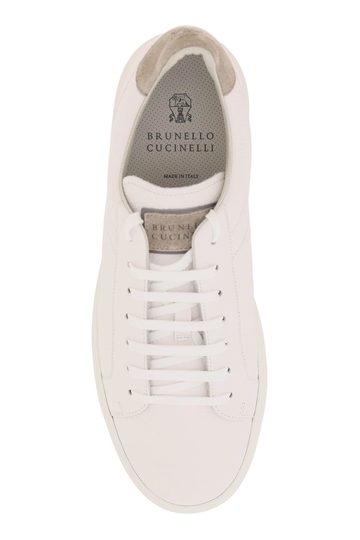 Brunello Cucinelli Premium Grain Leather Sneakers for Men - Stylish & Comfortable Casual Shoes for Everyday Wear, Travel & Office
