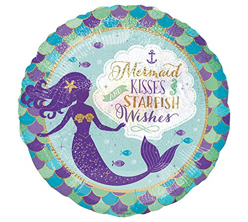 Mermaid Party Supplies for 16 Guests - 16 Plates, 16 Napkins, Purple Balloons & Mermaid Balloon Decorations | Perfect for Birthday Parties, Baby Showers & Themed Events
