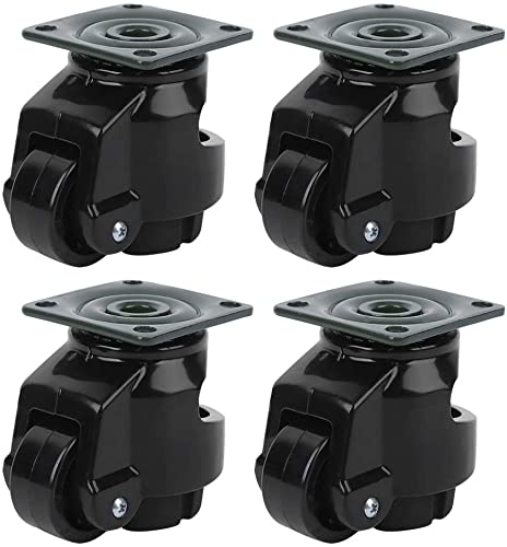 Heavy Duty 4-Piece Leveling Casters - 40F Retractable Bench Casters for Mobile Tables & Industrial Equipment | Perfect for Workbenches, Tool Carts & Workshop Furniture