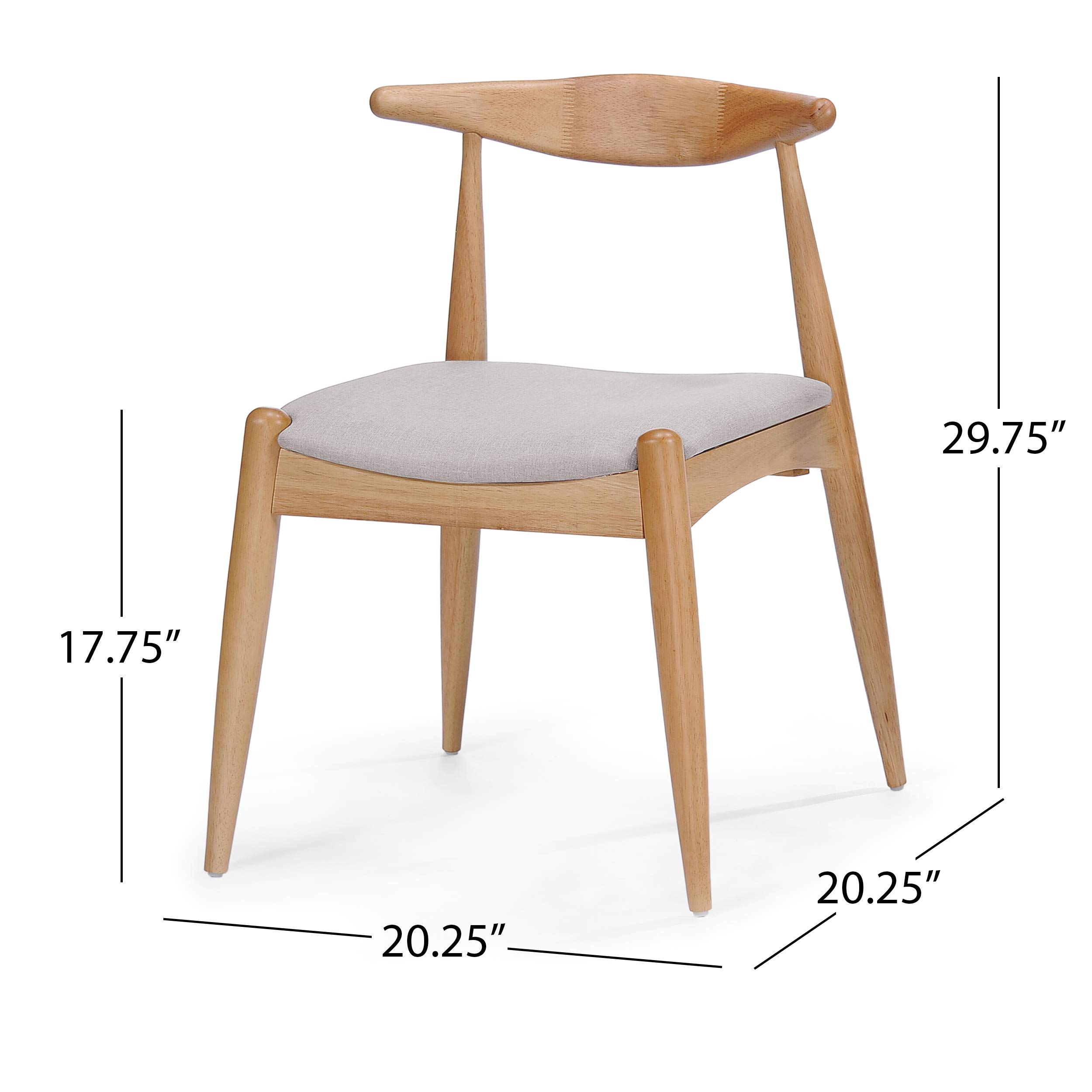 Christopher Knight Home Nyala Solid Wood Dining Table Set with 2 Francie Fabric Upholstered Chairs - Modern Kitchen & Dining Room Furniture for Family Gatherings & Dinner Parties