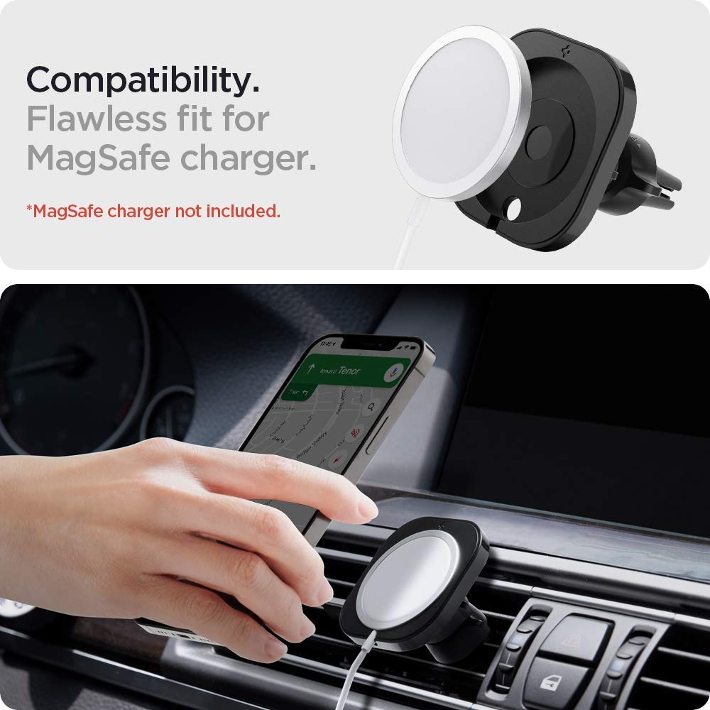 Spigen MagFit Phone Holder Car Mount with Magsafe Compatibility & SteadiBoost 45W USB C PD Car Charger - Perfect for iPhone 13/14/15 Series - Secure Hands-Free Driving, Fast Charging on the Go