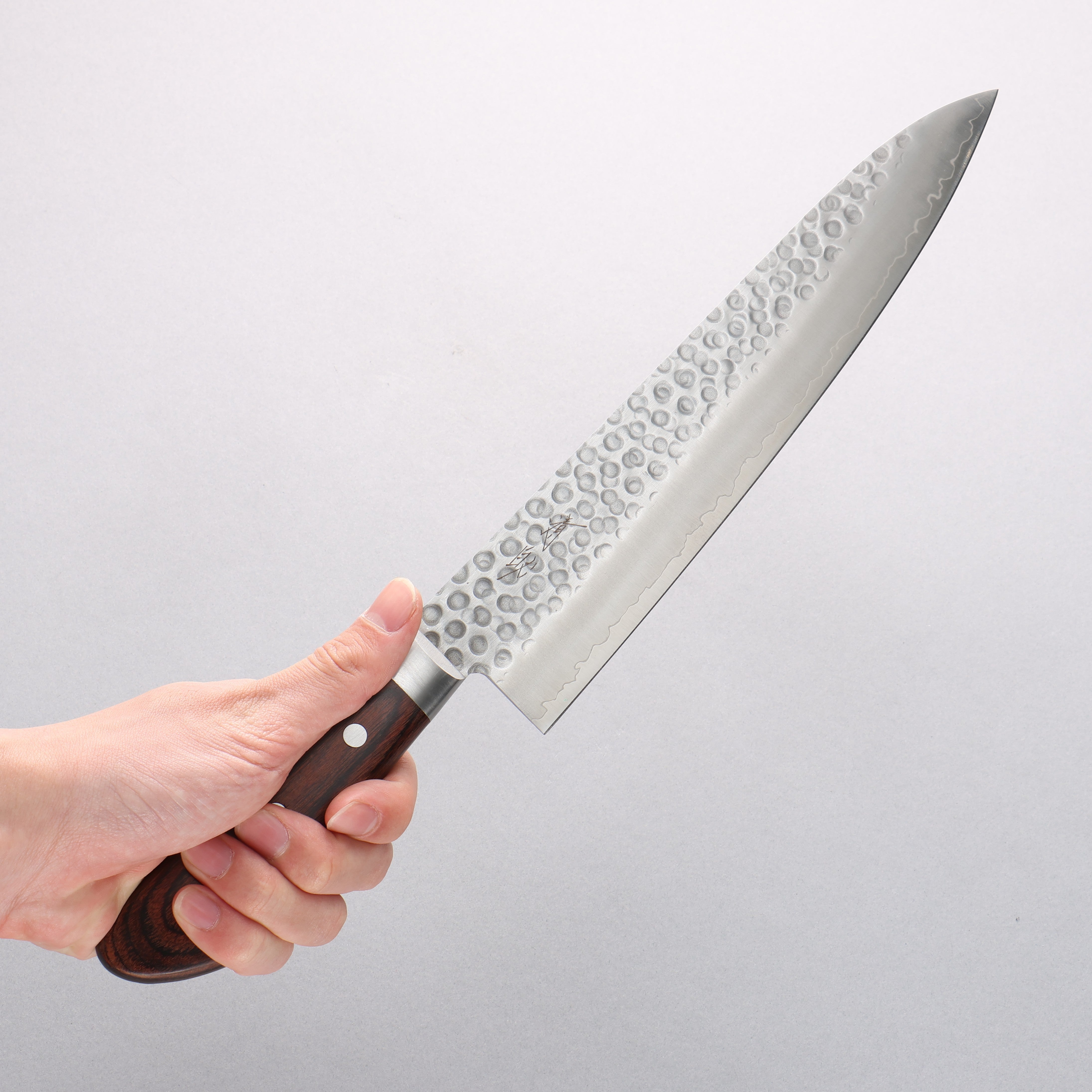 Premium Seisuke Swedish Steel Hammered Gyuto Chef Knife 240mm - Handcrafted Mahogany Handle - Perfect for Sushi, Meat Slicing & Professional Kitchen Use