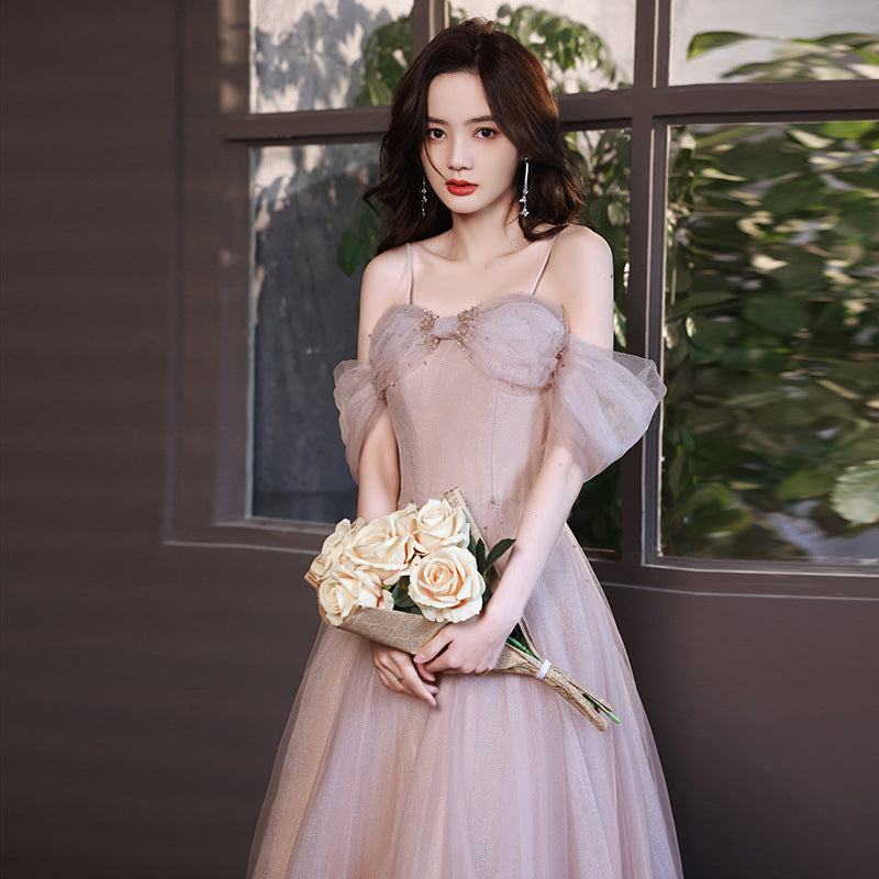 Pink Off Shoulder Fairy Prom Dress - Sweetheart A-Line Formal Gown for Homecoming, Quinceañera & Evening Parties | Elegant Ball Dress for Prom Night, Wedding Guest & Special Occasions