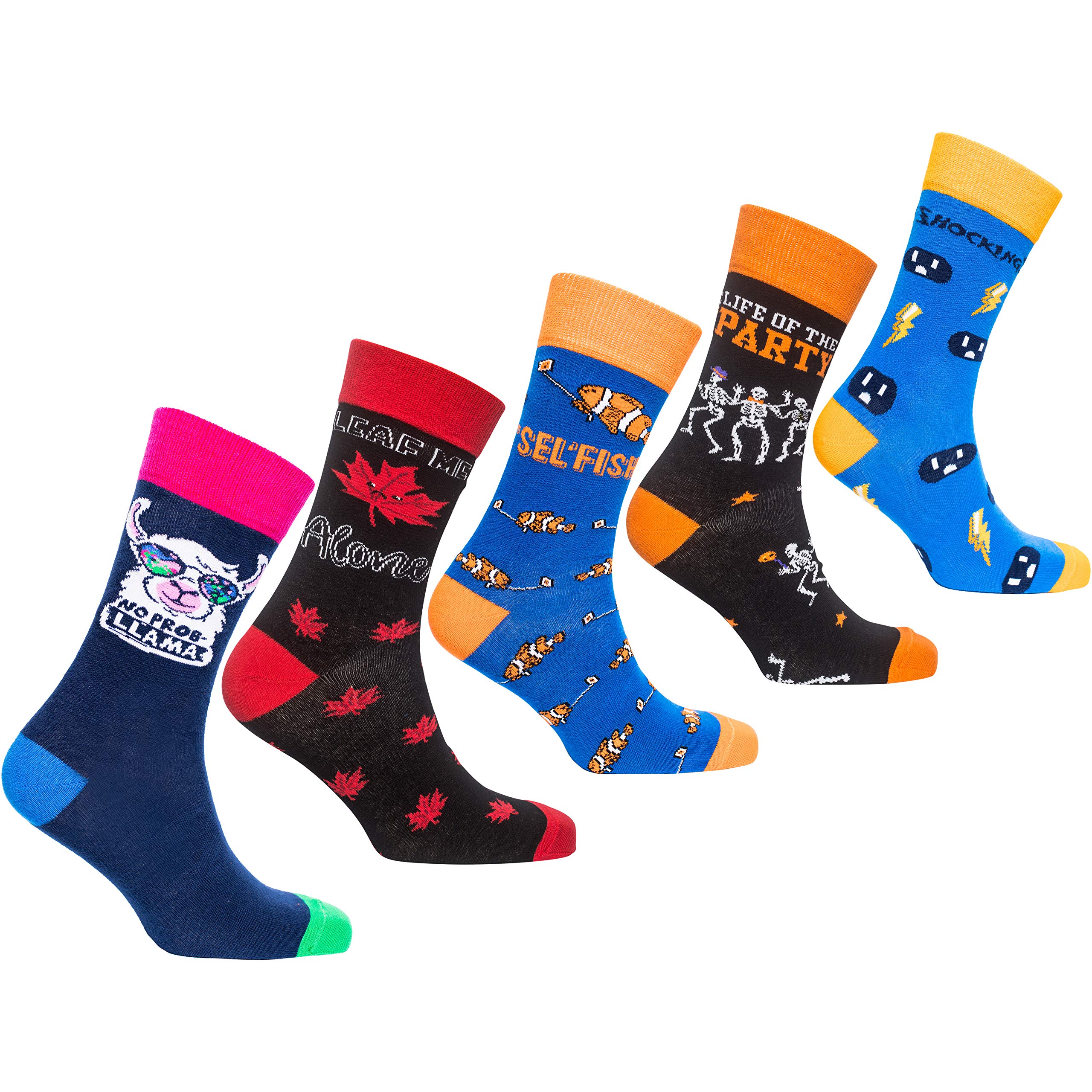 **5-Pack Men's Colorful Cotton Novelty Dress Socks - Luxury Gift Box for Casual & Formal Wear - Perfect for Office, Parties & Gifting**