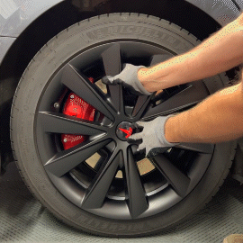 EVBASE Tesla Model 3 18 Inch Aero Wheel Covers - Matte Black Hubcaps Replacement (4PCS) for 2017-2023 Models | Enhance Style & Protect Wheels for Daily Driving & Road Trips