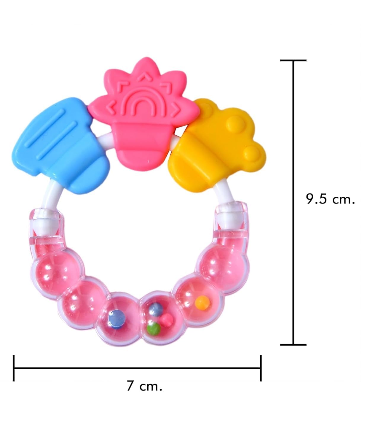 Kritiu BPA-Free Silicone Baby Rattle Nibbler & Spoon Set - Safe Teething Toy & Feeding Utensils for Infants 6+ Months - Perfect for Soothing Gums & First Foods (Pink & Baby Pink) | Great for On-the-Go Feeding & Playtime