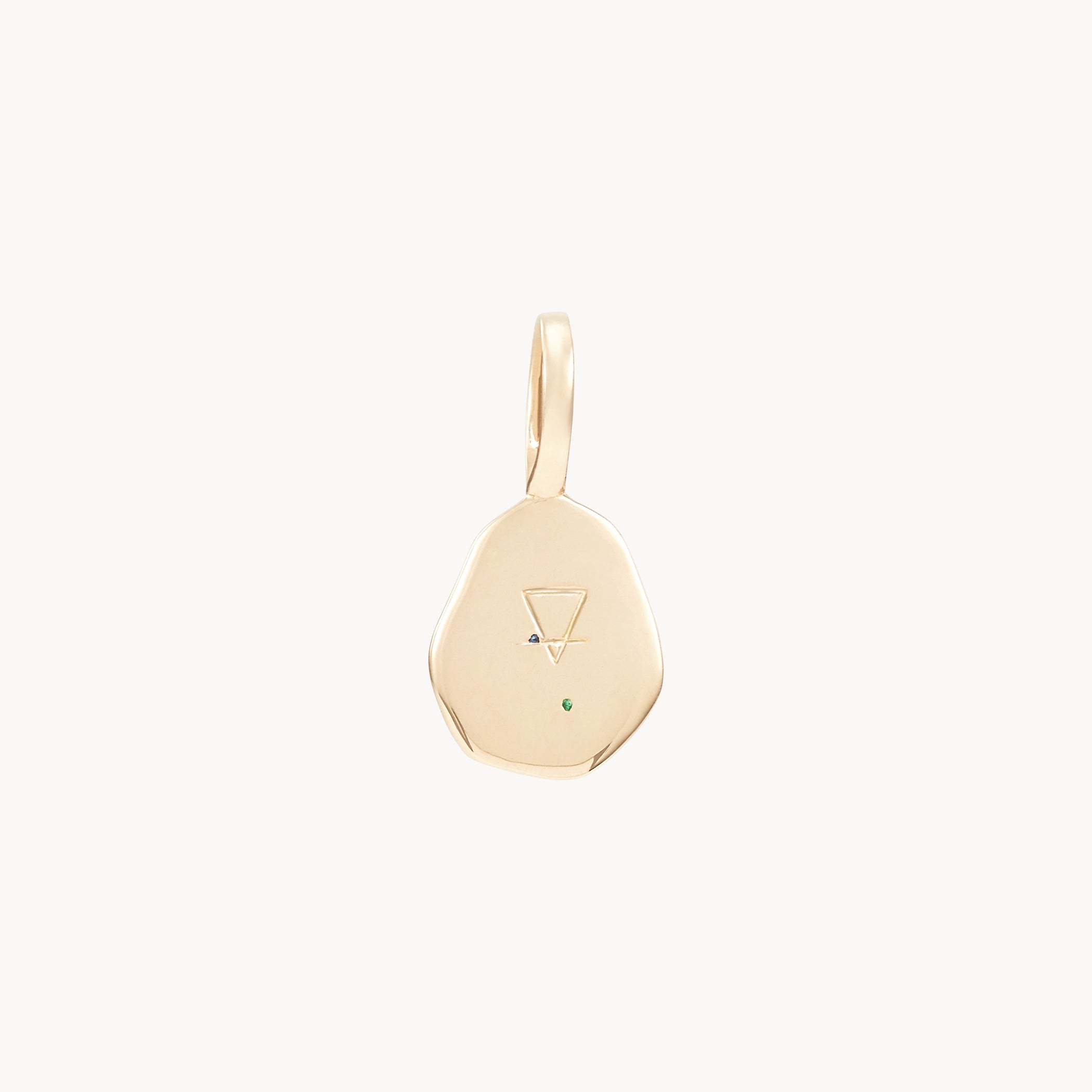 10K Yellow Gold Small Earth Element Charm with Gemstones - Perfect for Necklaces, Bracelets & Jewelry Making