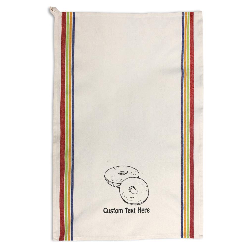 **Vintage Striped Custom Kitchen Towels - Personalized Dish Towels for Bagel, Desserts & Beverages | Perfect for Cleaning, Baking & Home Decor**