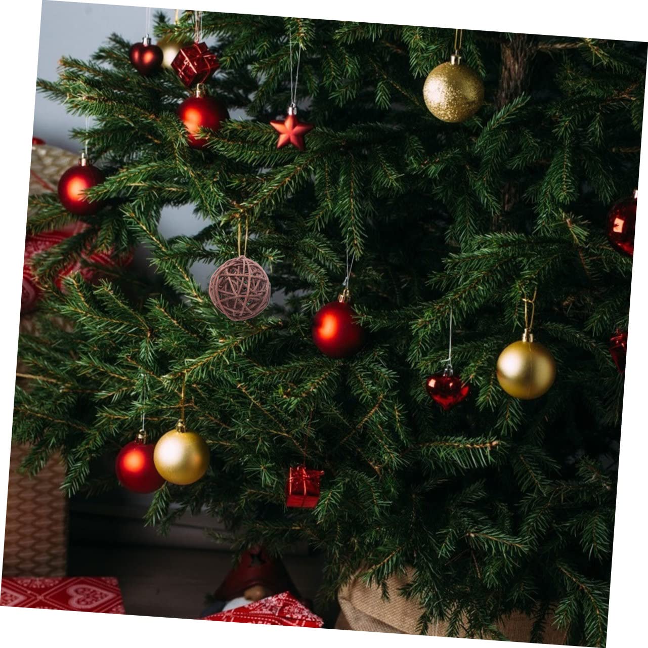 EXCEART 15-Piece DIY Rattan Hanging Balls Set - Natural Woven Decorative Ornaments for Christmas Tree, Home, Party & Wedding Decorations - Perfect for Holiday Crafts, Wall Hangings and Seasonal Displays