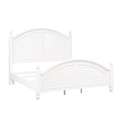 Liberty Furniture Summer House White King Poster Bed Set with Dresser, Mirror & Nightstand - Elegant Bedroom Furniture for Master Suite & Guest Room