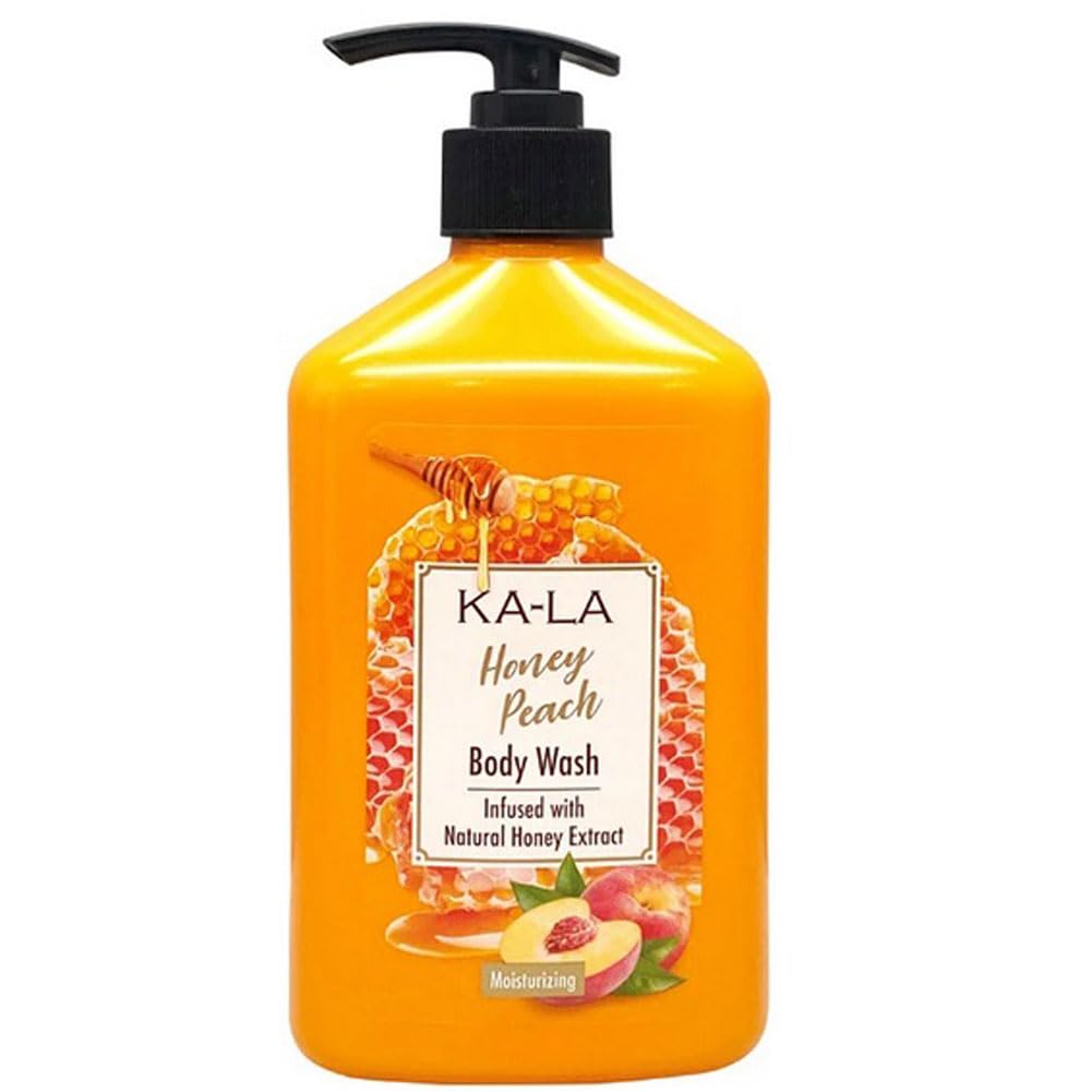 KA-LA Honey Peach Body Wash 500ml - Moisturizing & Refreshing Shower Gel for Soft Skin | Perfect for Daily Use, Spa Days & Gift Giving