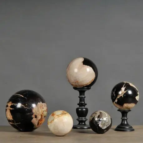 Natural Petrified Wood Spheres - Unique Home Decor & Healing Crystals for Meditation, Feng Shui, and Office Desk Display