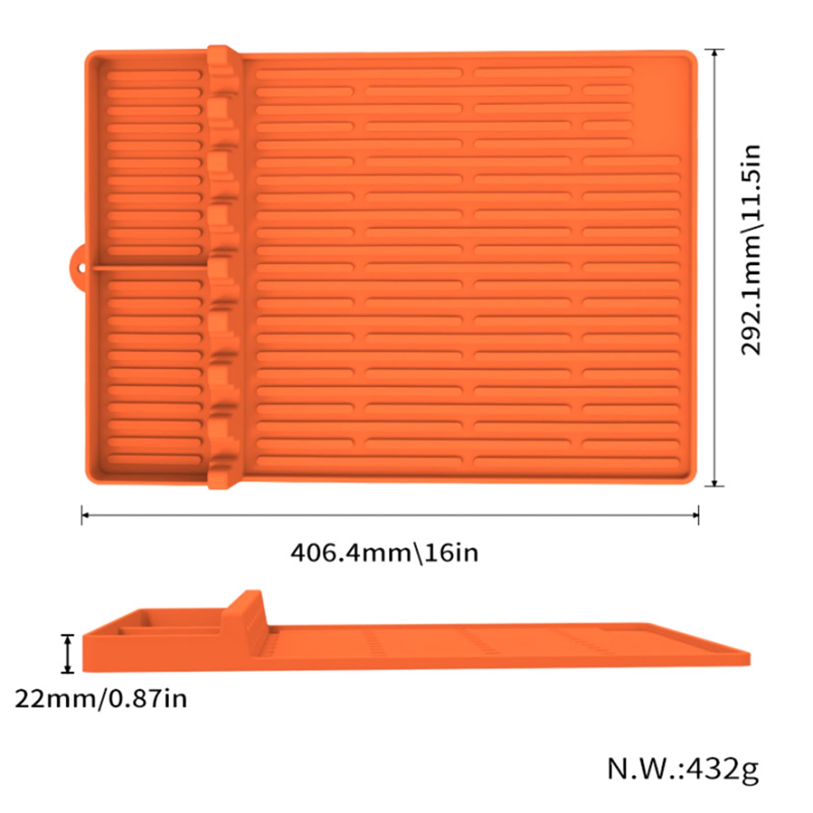 Premium Silicone Griddle Mat & Spatula Holder - Heat-Resistant BBQ Grill Mat for Blackstone, Outdoor Cooking, Baking & Food Prep - Non-Stick Kitchen Counter Protector (Orange) - Perfect for Grilling, Pancake Making & Backyard BBQ Parties