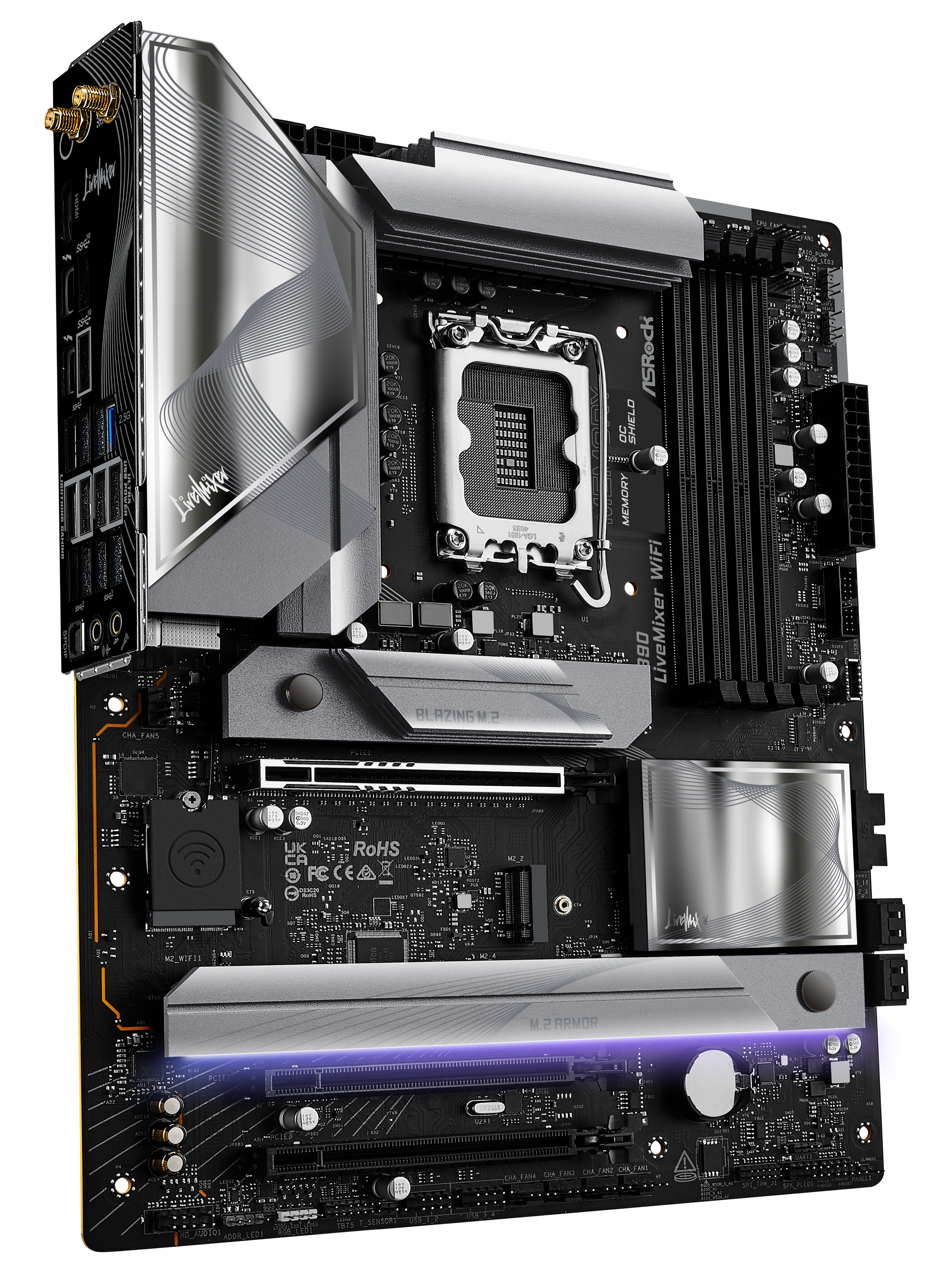 ASRock Z890 LiveMixer WiFi DDR5 ATX Motherboard (LGA 1851 Socket) - High-Performance Gaming & Content Creation PC Build for Streaming, Video Editing & 4K Gaming