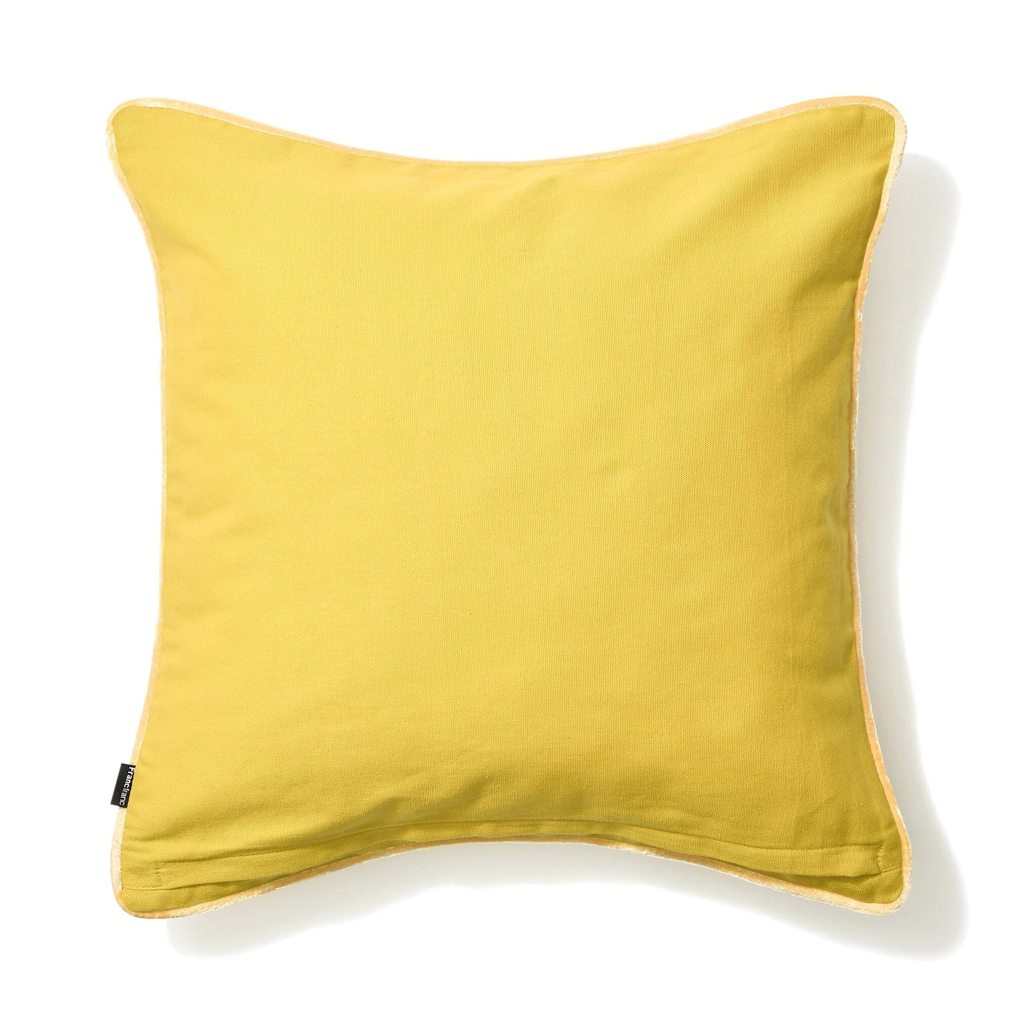 EMB Floral Cushion Cover 18x18 Inches Yellow - Soft Decorative Pillow Case for Sofa, Bed, Living Room & Home Decor