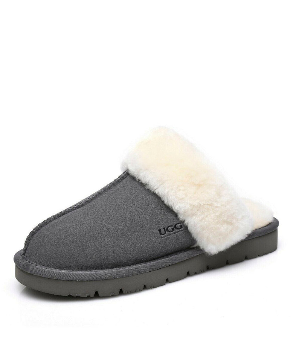 Women's UGG Fuzzy Slippers - Cozy Indoor/Outdoor House Shoes with Soft Fleece Lining for Winter Comfort - Perfect for Lounging at Home, Running Errands & Cold Weather Wear