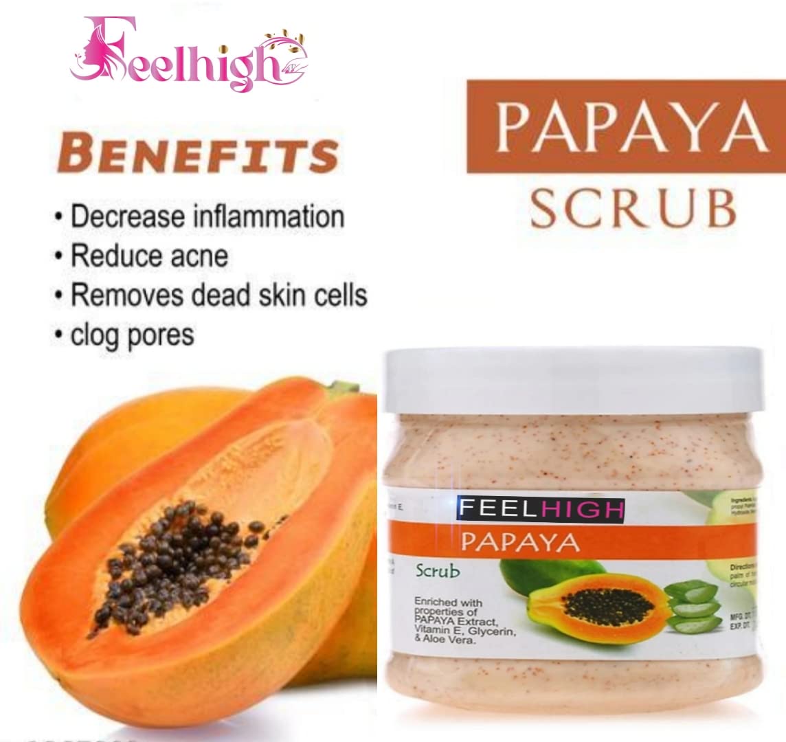 Natural Face & Body Papaya Scrub with Papaya Extract, Vitamin E & Aloe Vera - 500ml | Chocolate Face Scrub with Olive Oil for Smooth Skin - 500ml | Exfoliating Skincare for Dry & Sensitive Skin | Spa & Home Beauty Treatment