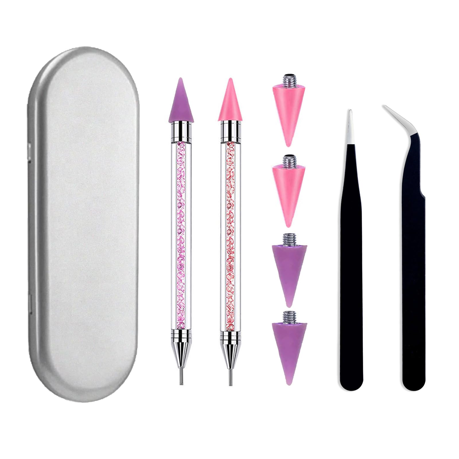 Rhinestone Picker Tool with 6 Wax Tips - Dotting Pen for Nail Art, Rhinestone Applicator & Pickup Tool - Perfect for DIY Nail Designs, Crafting, and Jewelry Making