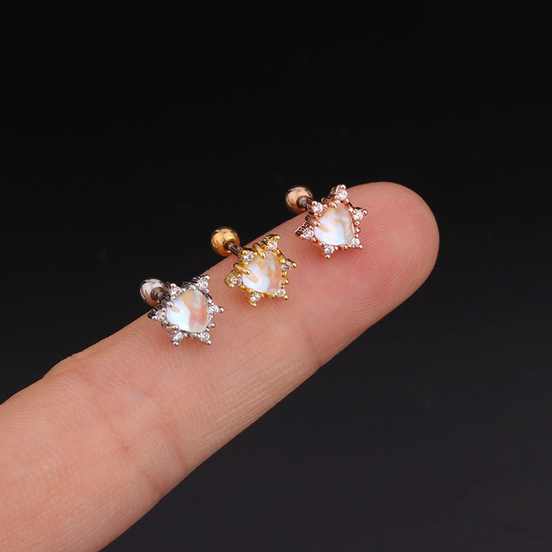 20G Celestial Two Hole Upper Lobe Piercing Earrings - Sparkling Star Studs for Cartilage & Helix - Perfect for Daily Wear & Special Occasions