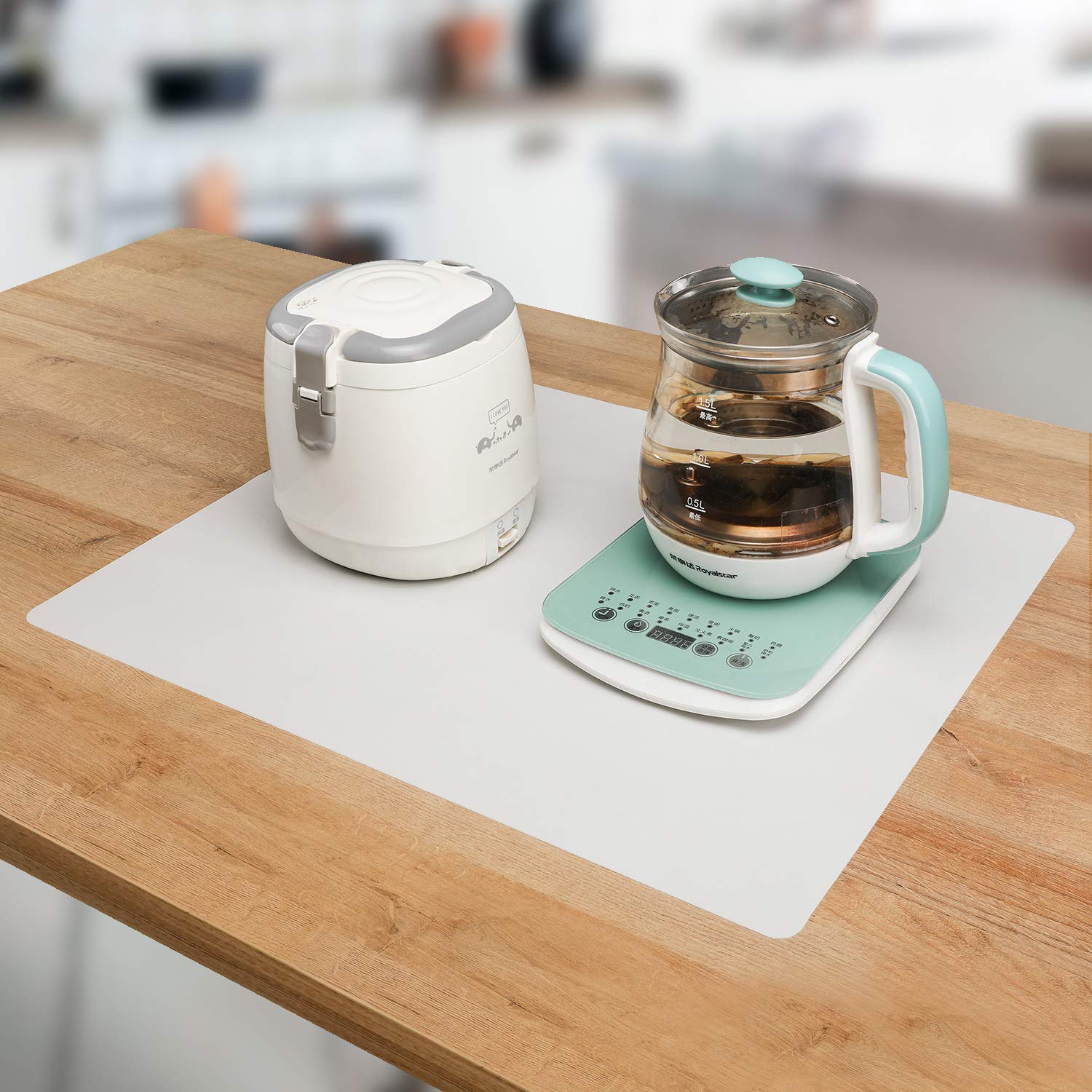 Longfite Non-Stick Silicone Baking Mat - Large Heat-Resistant Pastry Dough Rolling Fondant Mat with Non-Skid Surface, Perfect for Countertop Protection, Dining Table Placemat & Kitchen Use (Gray) - Ideal for Baking, Cooking, Crafting & Home Decor