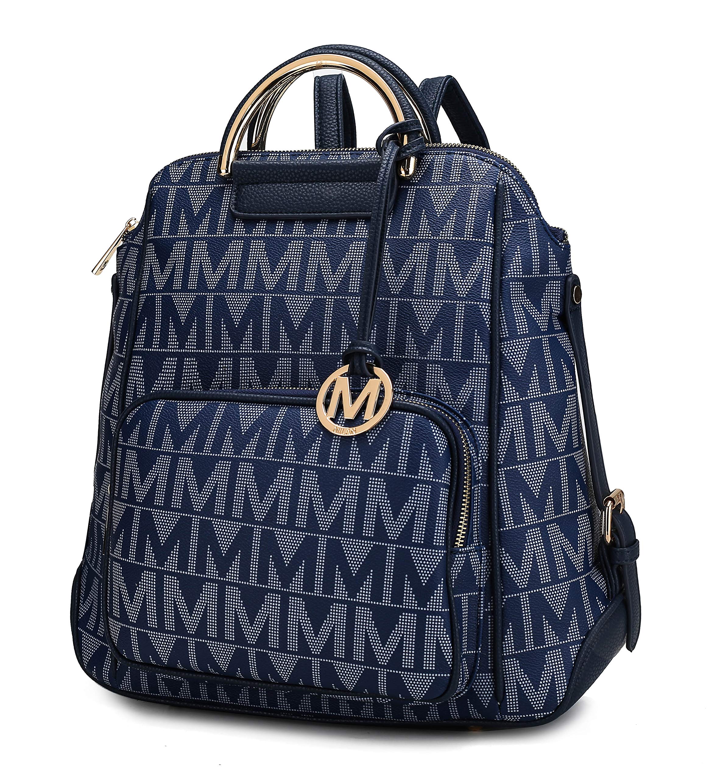 MKF Collection Signature Vegan Leather Women's Backpack - Stylish Top Handle Travel & Work Bag for Business Professionals | Perfect for Office Commute, Business Trips & Daily Use