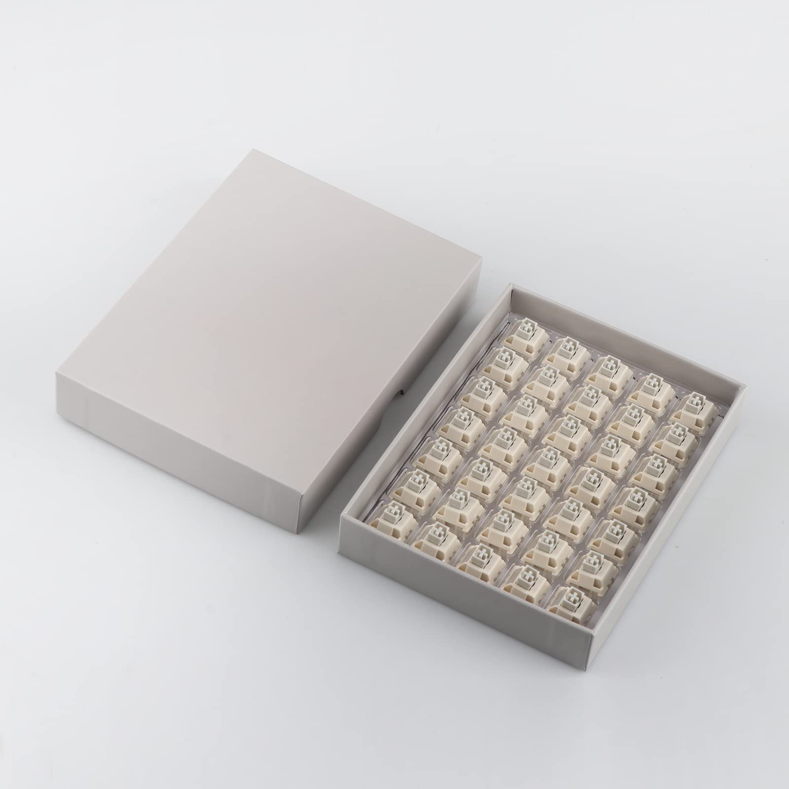EPOMAKER CIDOO 35-Piece Matte Mechanical Keyboard Switches - Linear, Pre-Lubed, 5-Pin Gaming Switches for DIY Custom Keyboards (Gray) | Perfect for Esports, Typing & Mechanical Keyboard Enthusiasts