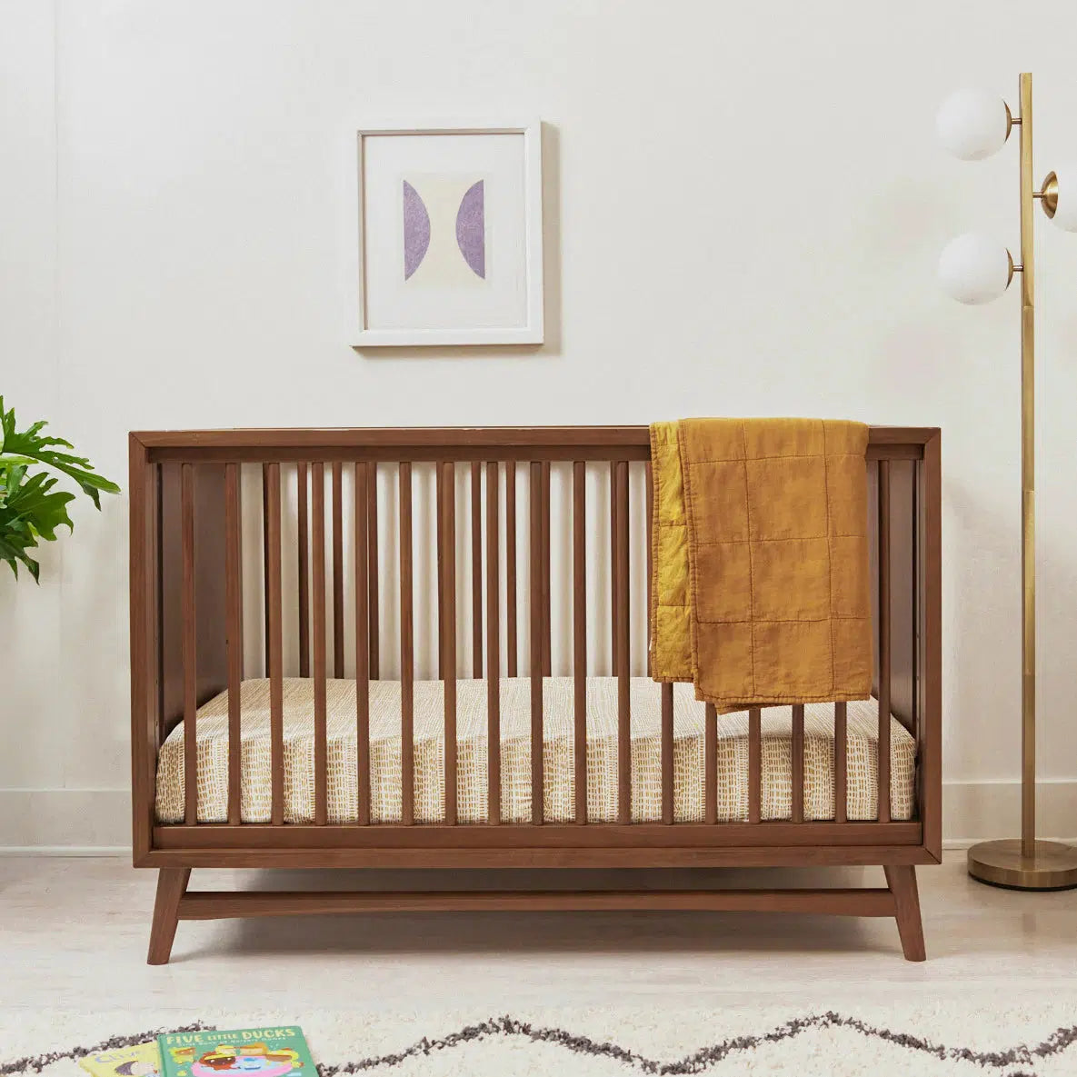 Babyletto Peggy 3-in-1 Convertible Crib - Natural Walnut Finish | Nursery Essential for Newborn to Toddler | Safe & Stylish Modern Baby Bedroom Furniture