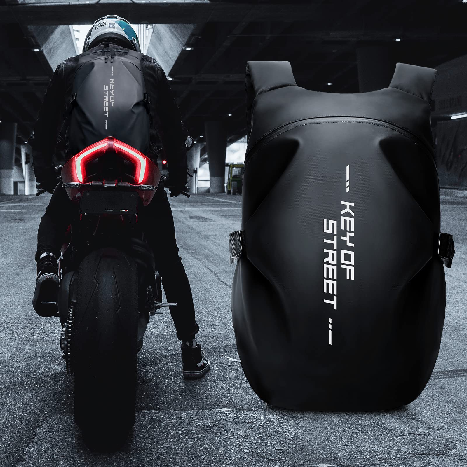 **Waterproof Motorcycle Backpack for Men - Durable Helmet Storage & Travel Backpack - Ideal for Commuting, Road Trips & Outdoor Adventures**