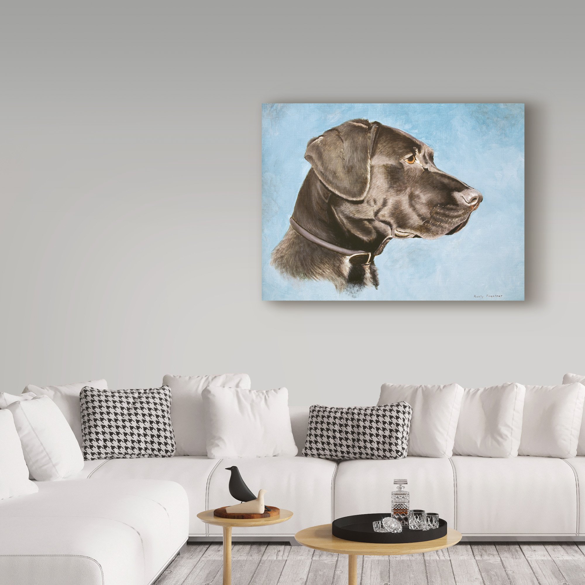 Rusty Frentner Chocolate Lab Dog Portrait Canvas Art Print - 35x47 Inch Wall Decor for Living Room, Bedroom & Office