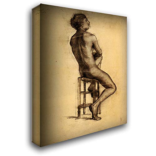 Vincent Van Gogh Seated Male Nude Back View - 20x24 Gallery Wrapped Canvas Art Print - Wall Decor for Living Room, Bedroom & Office
