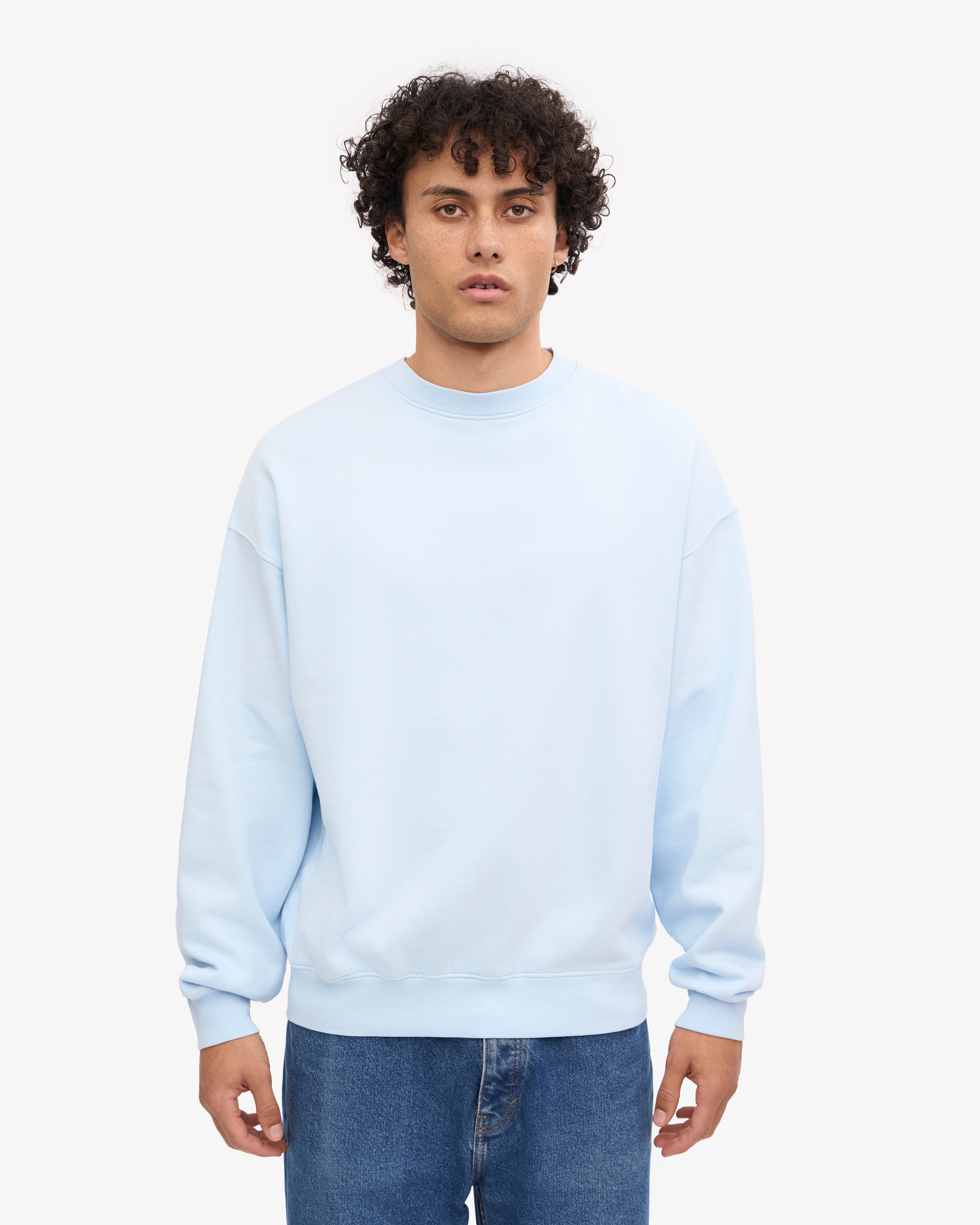 Organic Oversized Crewneck Sweatshirt - Polar Blue | Soft & Comfortable Unisex Pullover for Men & Women | Perfect for Casual Wear, Lounge & Outdoor Activities