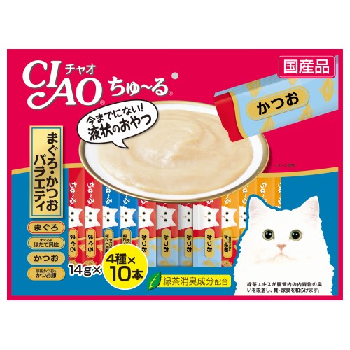 Premium Ciao Cat Treats - Churu Jumbo Mix with Tuna & Maguro Flavor | Irresistible Soft Puree Snack for Cats | Perfect for Training, Bonding & Rewarding Your Feline Friend