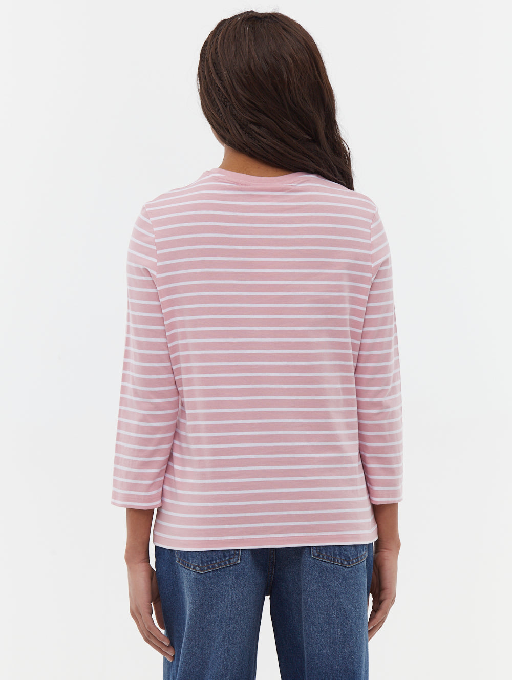 Lesedi 3/4 Stripe T-Shirt for Women - Comfortable Casual Short Sleeve Top for Everyday Wear, Workout, and Street Style Outfits