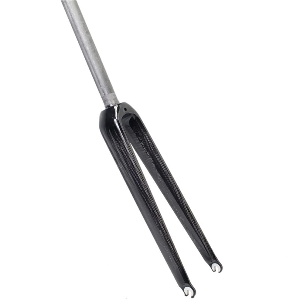 HSQMA 700C Carbon Fiber Road Bike Fork - Ultralight Rigid Front Fork for Rim Brake Bicycles | Glossy Black | Perfect for Racing, Commuting & Road Cycling