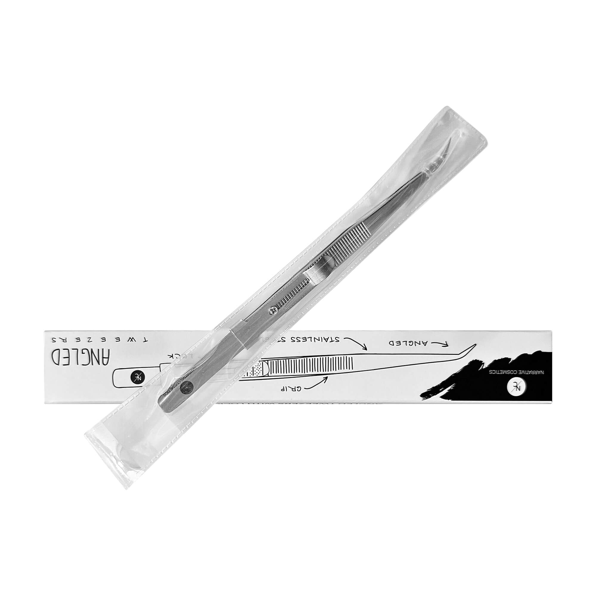 Premium Stainless Steel Tweezers with Sliding Lock - Professional Slant Tip for Eyebrow Plucking, Splinter Removal & Crafting - Ideal for Beauty, First Aid & DIY Projects