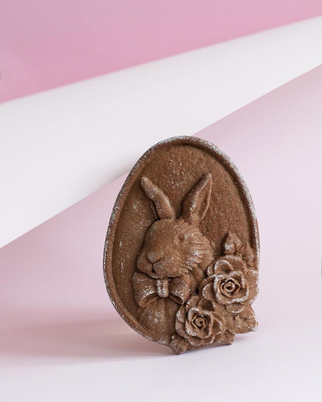 3D Wooden Rose Cookie Stamp & Cutter Set - Baking Mold for Gingerbread, Honeycake, Prianik & Cookies (Bunny Design) - Perfect for Holiday Baking, DIY Desserts & Gift Making