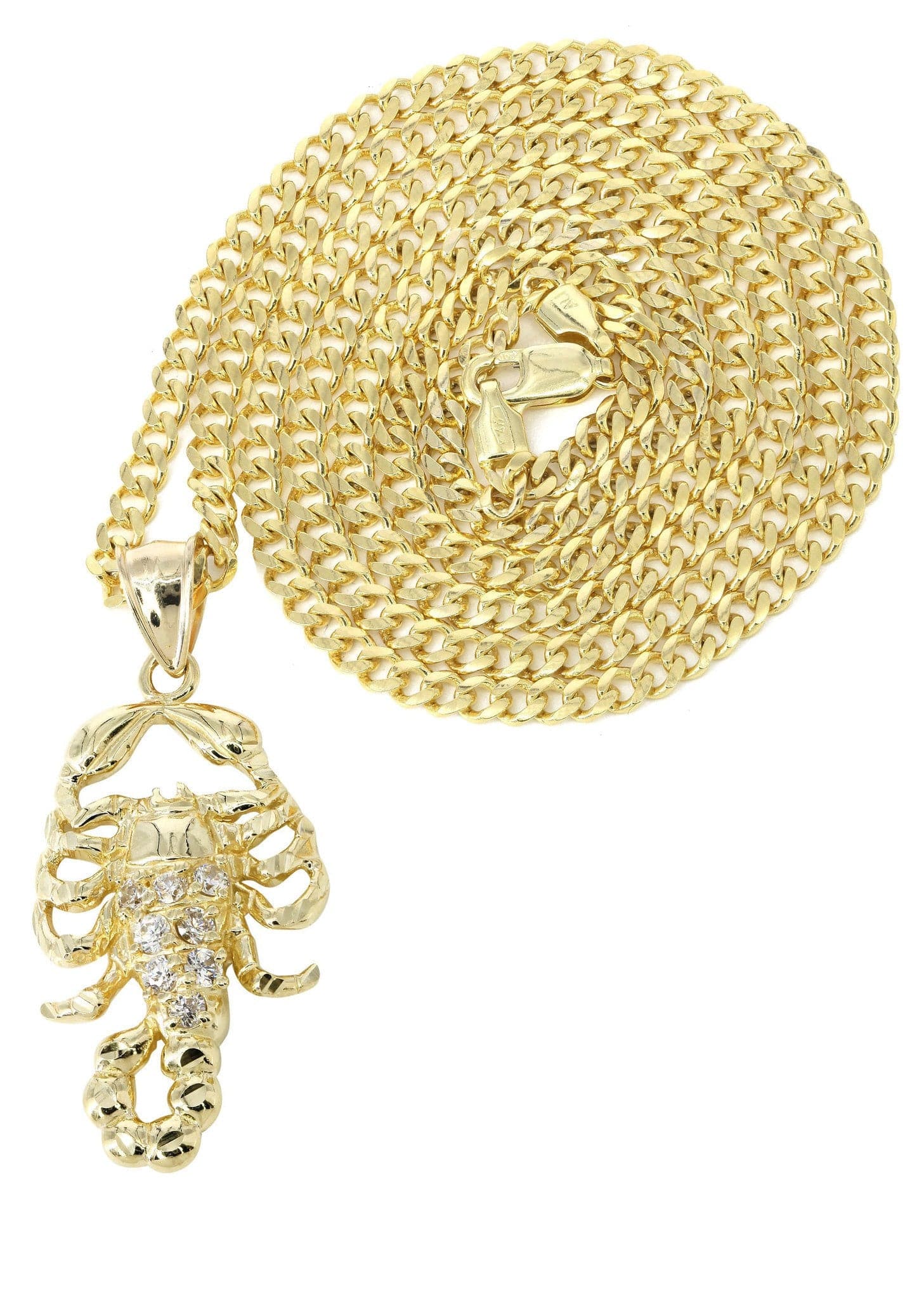 10K Yellow Gold Scorpio Zodiac Necklace for Women - 17.2 Grams Fine Jewelry - Perfect Birthday Gift & Daily Wear Elegant Pendant