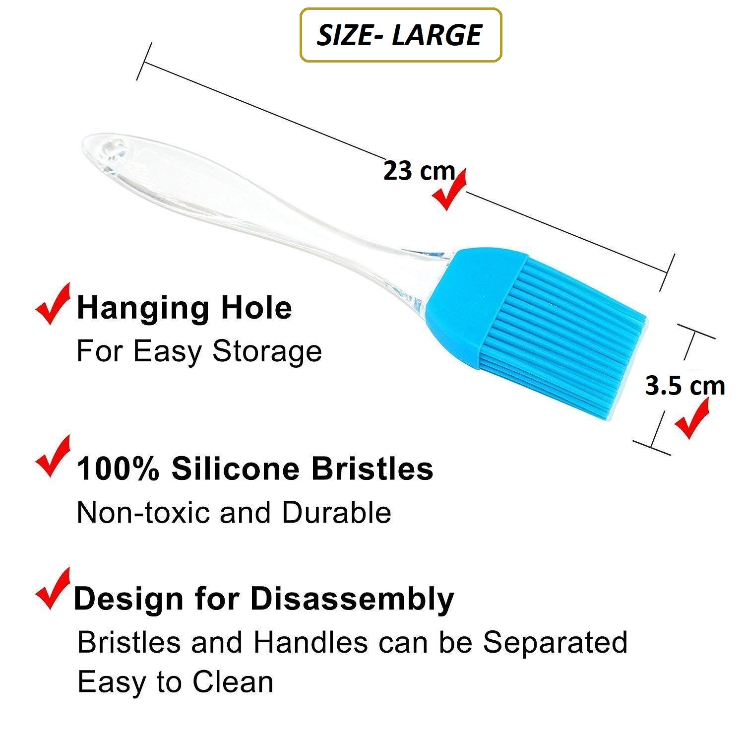 KitchenFest® Silicone Pastry Brush - Heat-Resistant Basting Brush for BBQ, Grilling, Baking Cakes & Pastries - Oil, Butter, Sauce & Marinade Applicator - Multi-Color Kitchen Baking Tool (Great for Basting Meats, Glazing Desserts & Applying Sauces)
