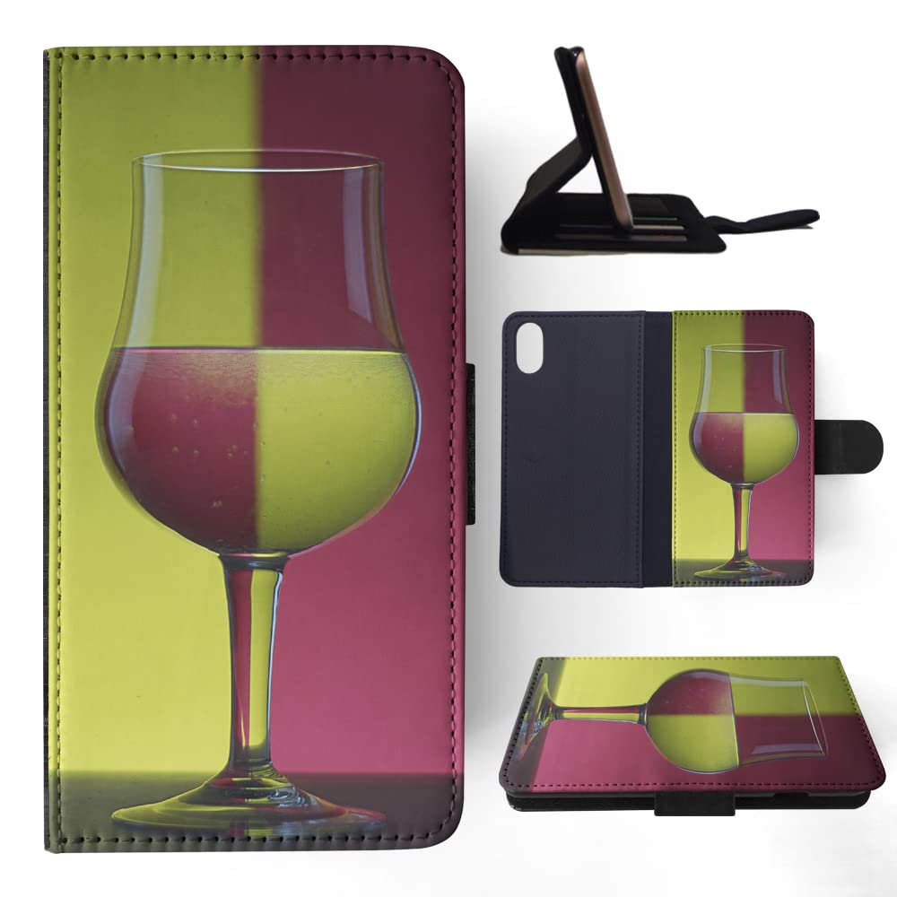 Premium Flip Wallet Phone Case with Wine Glass Holder for Apple iPhone X/Xs - Stylish & Functional Accessory for Parties, Travel, and Everyday Use