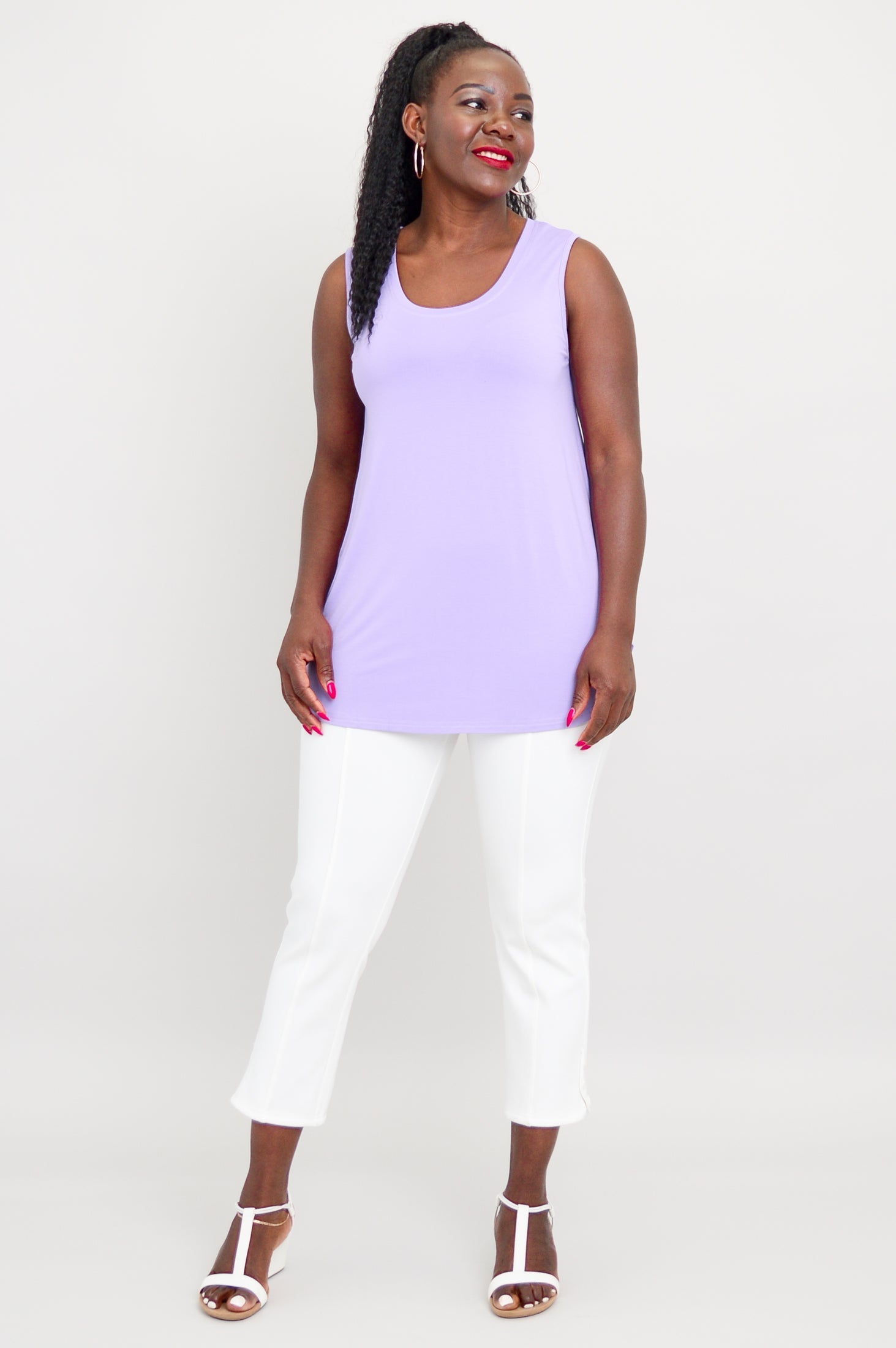 Stylish Jazz Tank Top in Lavender - Soft Bamboo Fabric for Women - Perfect for Yoga, Summer Outfits & Casual Wear