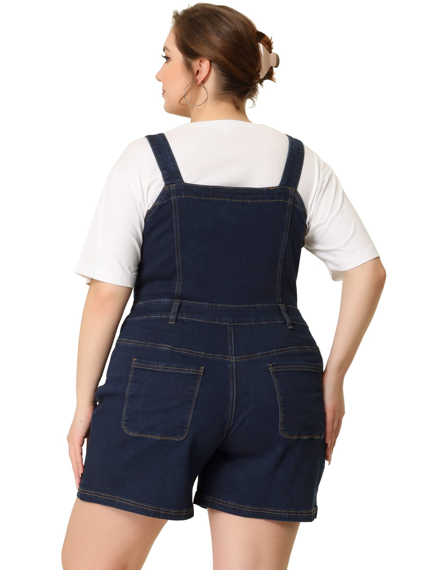 Agnes Orinda Women's Plus Size Denim Overalls - Adjustable Bib Jean Shortalls Jumpsuit | Casual Summer Outfit, Gardening Clothes, Weekend Wear, Street Style Fashion