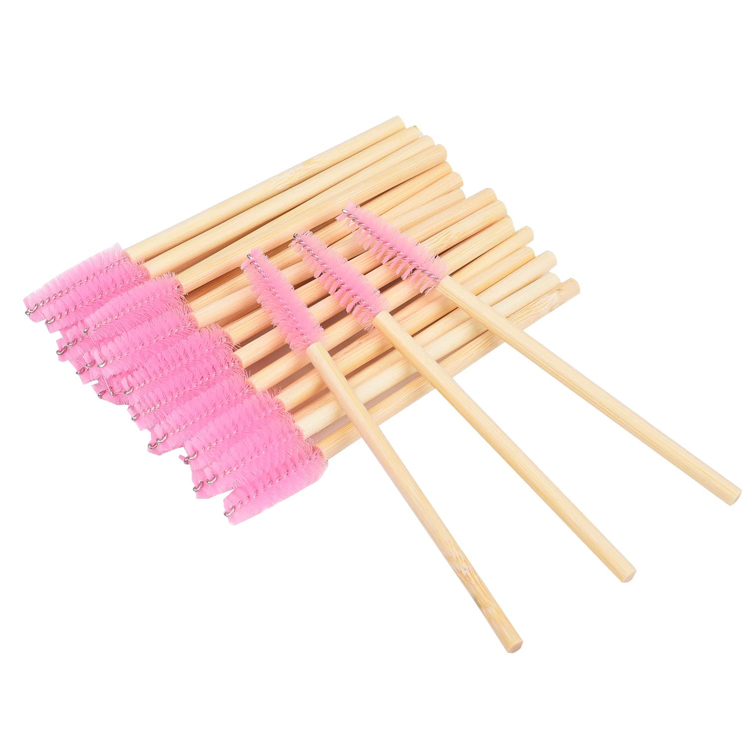 XNHIU 48 Pack Bamboo Lash Mascara Wands - Professional Eyelash Extension Brushes & Applicators for Salon & Home Use - Perfect for Lash Extensions, Makeup Artists & DIY Beauty
