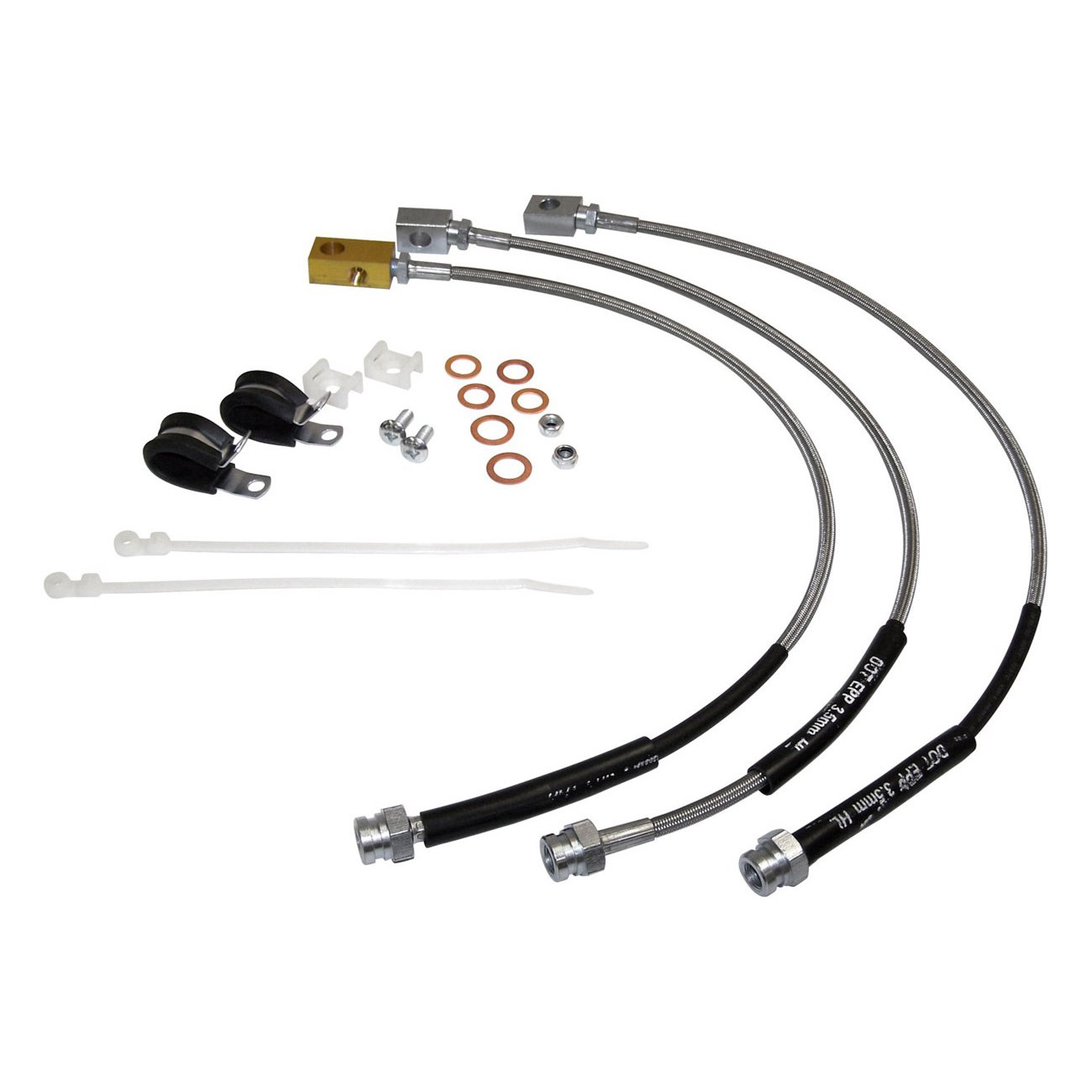 High-Quality Stainless Steel Brake Hose Kit - Crown RT31016 | Durable Replacement for Improved Braking Performance | Perfect for Trucks, SUVs & Off-Road Vehicles