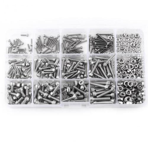 304 Stainless Steel M2-M4 Hex Bolts & Nuts Kit (480pcs) - DIY & Repair