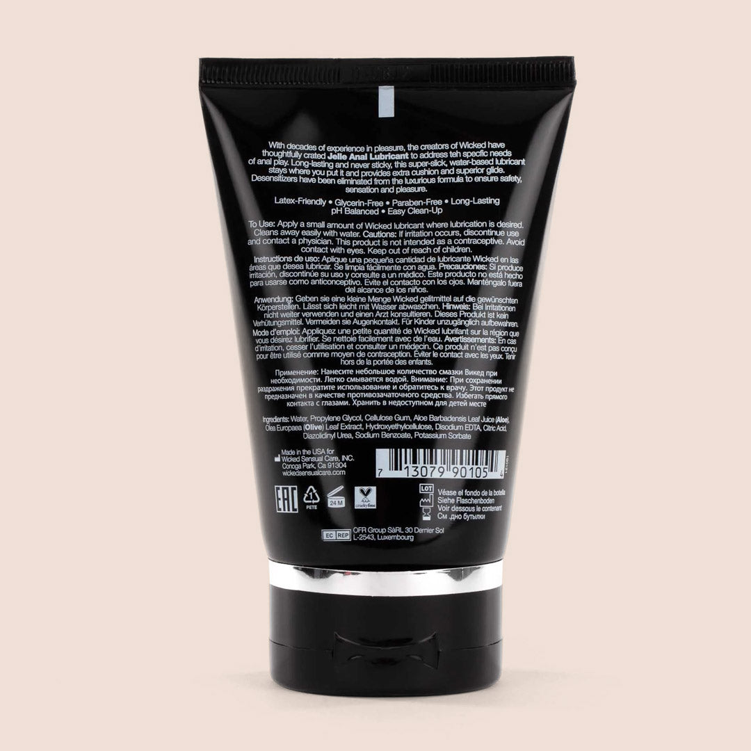Wicked Jelle Extra Thick Water-Based Anal Lubricant - Long Lasting Personal Lubricant for Enhanced Comfort & Pleasure | Perfect for Couples & Solo Play