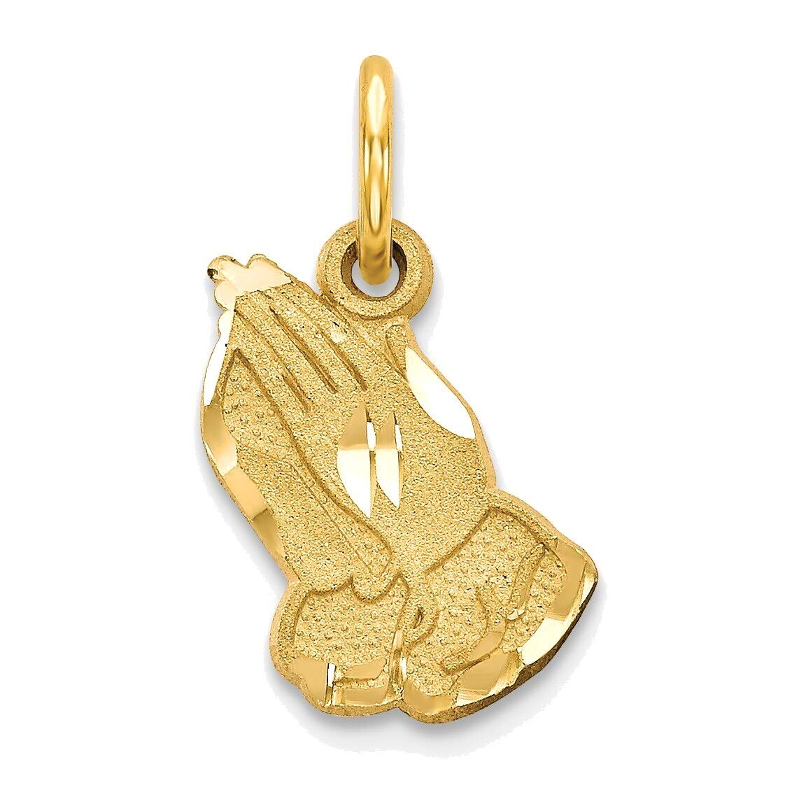 Bonyak 14K Yellow Gold Praying Hands Charm Pendant - Perfect for Religious Gifts, Daily Wear & Special Occasions