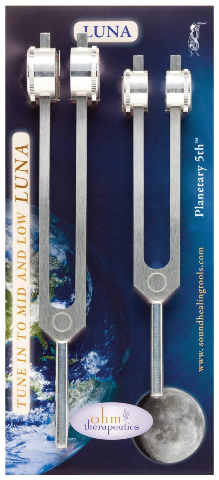 Ohm Therapeutics Luna™ Octave Set - 210.42Hz & 105.21Hz Tuning Forks for Professional Bodywork, Sound Healing Therapy & Energy Balancing - Perfect for Massage Therapists, Reiki Practitioners & Meditation Sessions