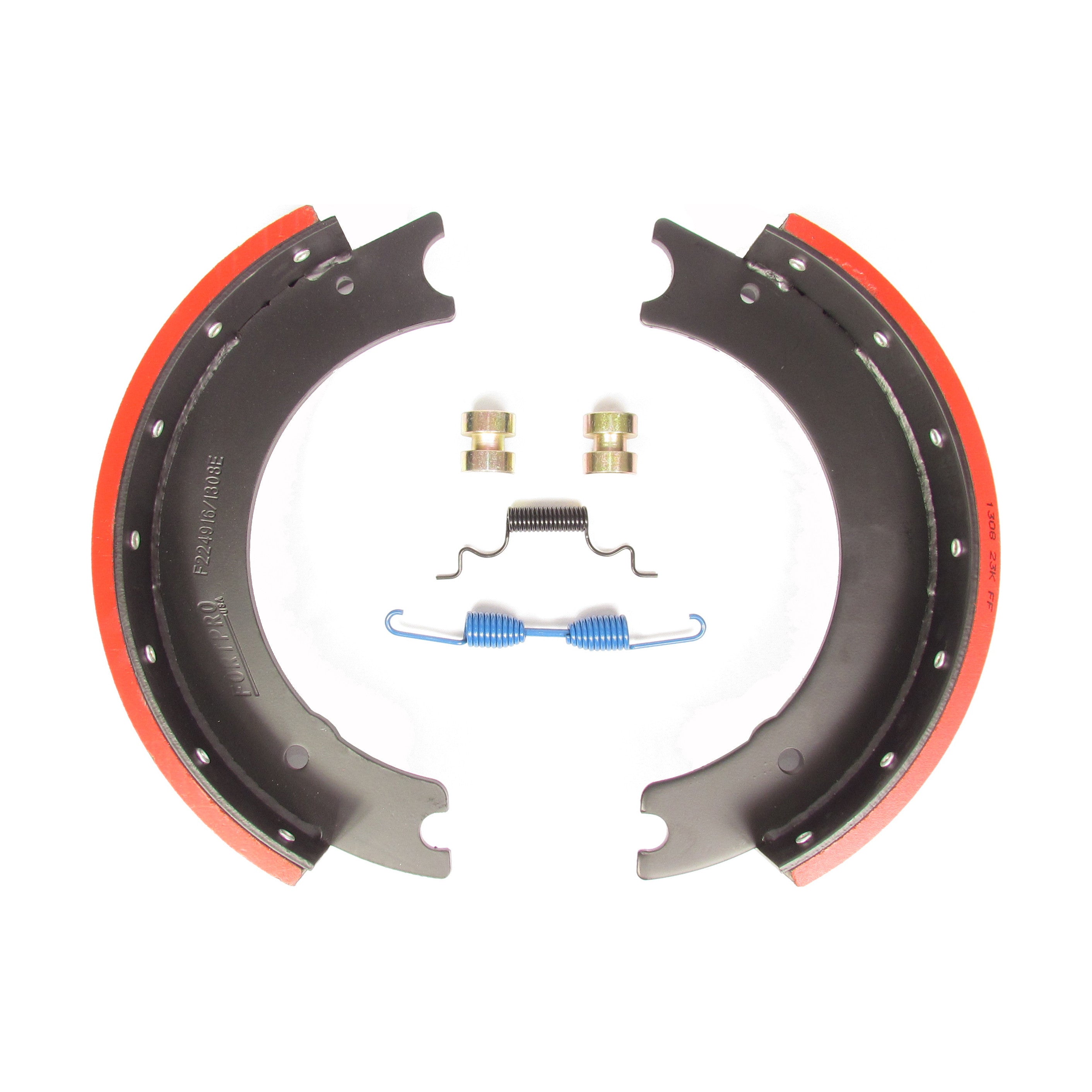 Fortpro 1308E Front Brake Shoe Box Kit - 15” x 4” Brake Size, GAWR 23K, F224916 - Perfect for Heavy-Duty Trucks & Commercial Vehicles