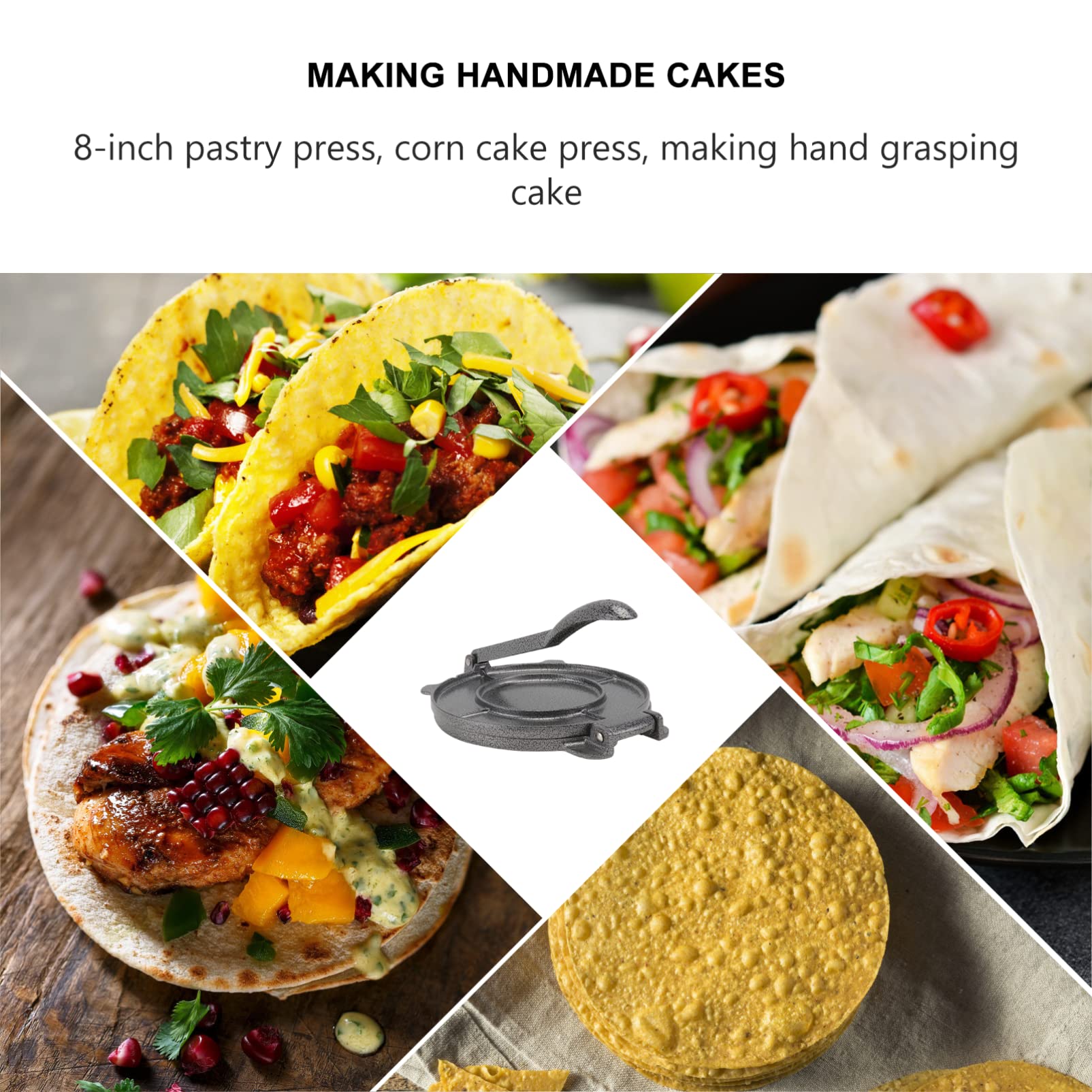 Electric Tortilla Press Maker - Round Shape for Tacos, Pizza, Pierogi, Puri & Paratha | Non-Stick Comal & Dumpling Dough Press | Perfect for Home Cooking, Restaurants & Catering