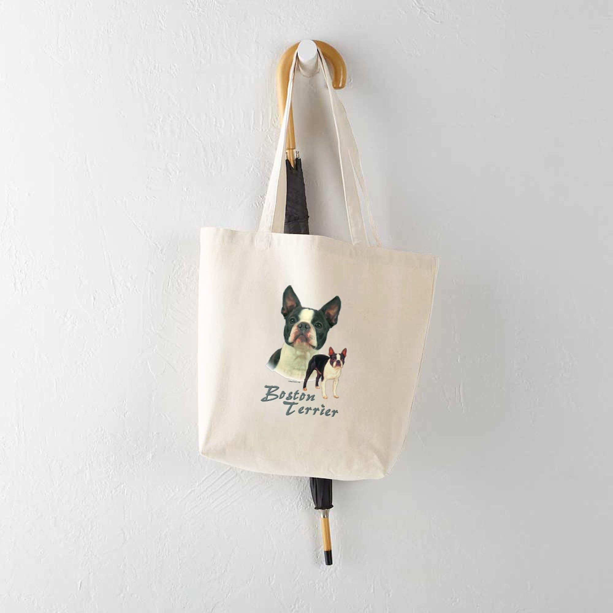 Boston Terrier Tote Bag - Natural Canvas Reusable Shopping Bag for Groceries, Beach & Everyday Use | Eco-Friendly & Durable